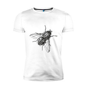 Мужская футболка премиум с принтом Назойливая муха в Кировске, 92% хлопок, 8% лайкра | приталенный силуэт, круглый вырез ворота, длина до линии бедра, короткий рукав | животные | муха | назойливая | назойливая муха | прикольные картинки