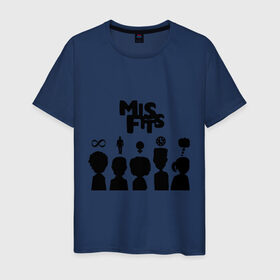 Мужская футболка хлопок с принтом Misfits:Отбросы в Кировске, 100% хлопок | прямой крой, круглый вырез горловины, длина до линии бедер, слегка спущенное плечо. | misfits