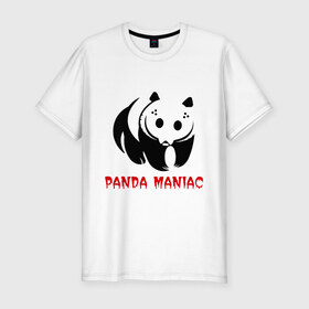 Мужская футболка премиум с принтом Panda maniac в Кировске, 92% хлопок, 8% лайкра | приталенный силуэт, круглый вырез ворота, длина до линии бедра, короткий рукав | 
