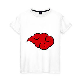 Женская футболка хлопок с принтом Облако (Акацуки) в Кировске, 100% хлопок | прямой крой, круглый вырез горловины, длина до линии бедер, слегка спущенное плечо | облако | орнамент | трайблы | узор | узоры