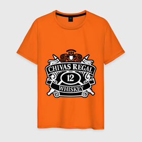 Мужская футболка хлопок с принтом Chivas Regal whiskey в Кировске, 100% хлопок | прямой крой, круглый вырез горловины, длина до линии бедер, слегка спущенное плечо. | club | виски | для барменов | клубные