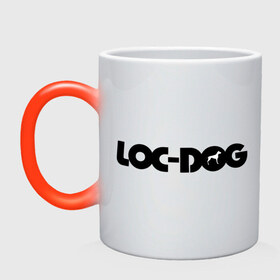 Кружка хамелеон с принтом Loc Dog (2) в Кировске, керамика | меняет цвет при нагревании, емкость 330 мл | Тематика изображения на принте: loc dog | rap | реп | русский рэп | рэп