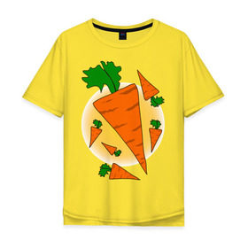 Мужская футболка хлопок Oversize с принтом Carrot в Кировске, 100% хлопок | свободный крой, круглый ворот, “спинка” длиннее передней части | 14 feb | 14 февраля | влюбленным | день святого валентина | любовь | морковка | морковь | парные