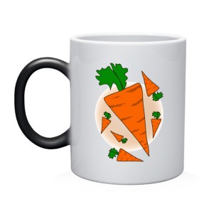 Кружка хамелеон с принтом Carrot в Кировске, керамика | меняет цвет при нагревании, емкость 330 мл | Тематика изображения на принте: 14 feb | 14 февраля | влюбленным | день святого валентина | любовь | морковка | морковь | парные