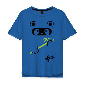 Мужская футболка хлопок Oversize с принтом Panda ninja в Кировске, 100% хлопок | свободный крой, круглый ворот, “спинка” длиннее передней части | Тематика изображения на принте: panda | бамбуковая панда | панда ниндзя