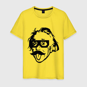 Мужская футболка хлопок с принтом Dubstep Einstein (Дабстеп Эйнштейн) в Кировске, 100% хлопок | прямой крой, круглый вырез горловины, длина до линии бедер, слегка спущенное плечо. | dubstep | даб | дабстеп | эйнштейн