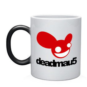 Кружка хамелеон с принтом DeadMau5. в Кировске, керамика | меняет цвет при нагревании, емкость 330 мл | club | deadmaus | клуб | клыбная музыка | мышь | тусить
