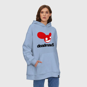 Худи SuperOversize хлопок с принтом DeadMau5. в Кировске, 70% хлопок, 30% полиэстер, мягкий начес внутри | карман-кенгуру, эластичная резинка на манжетах и по нижней кромке, двухслойный капюшон
 | club | deadmaus | клуб | клыбная музыка | мышь | тусить