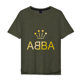 Мужская футболка хлопок Oversize с принтом ABBA золото в Кировске, 100% хлопок | свободный крой, круглый ворот, “спинка” длиннее передней части | Тематика изображения на принте: abba | абба | музыка