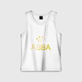 Детская майка хлопок с принтом ABBA золото в Кировске,  |  | Тематика изображения на принте: abba | абба | музыка