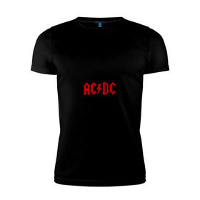 Мужская футболка премиум с принтом AC/DC в Кировске, 92% хлопок, 8% лайкра | приталенный силуэт, круглый вырез ворота, длина до линии бедра, короткий рукав | ac dc | acdc | acds | acdsee | asds | heavy metal | metal | rock | trash metal | метал | металл | рок | рок группа | трэш метал | хеви метал | эйсидиси