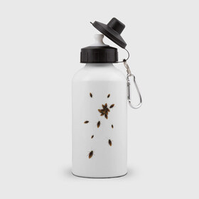 Бутылка спортивная с принтом Тараканы в Кировске, металл | емкость — 500 мл, в комплекте две пластиковые крышки и карабин для крепления | животные | насекомые | таракан | тараканы