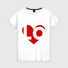 Женская футболка хлопок с принтом Половина любви в Кировске, 100% хлопок | прямой крой, круглый вырез горловины, длина до линии бедер, слегка спущенное плечо | 