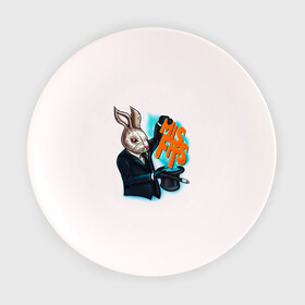 Тарелка с принтом Кролик-психопат в Кировске, фарфор | диаметр - 210 мм
диаметр для нанесения принта - 120 мм | misfits