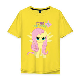 Мужская футболка хлопок Oversize с принтом Naughty Fluttershy в Кировске, 100% хлопок | свободный крой, круглый ворот, “спинка” длиннее передней части | Тематика изображения на принте: fluttershy | naughty | naughty fluttershy | pony | мой маленький пони | пони