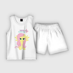 Детская пижама с шортами хлопок с принтом Naughty Fluttershy в Кировске,  |  | fluttershy | naughty | naughty fluttershy | pony | мой маленький пони | пони