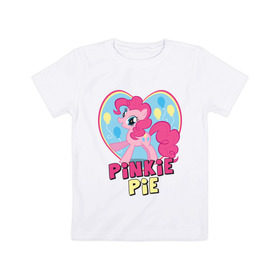 Детская футболка хлопок с принтом Pinkie Pie in my heart в Кировске, 100% хлопок | круглый вырез горловины, полуприлегающий силуэт, длина до линии бедер | heart | pinkie | pinkie pie in my heart | pony | детские | мой маленький пони | пони