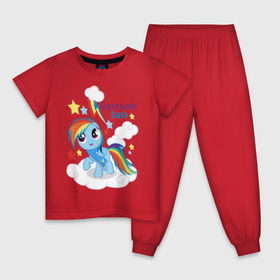 Детская пижама хлопок с принтом Rainbow Dash в Кировске, 100% хлопок |  брюки и футболка прямого кроя, без карманов, на брюках мягкая резинка на поясе и по низу штанин
 | dash | pony | rainbow | rainbow dash | детские | мой маленький пони | пони