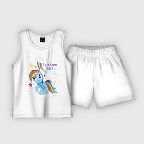 Детская пижама с шортами хлопок с принтом Rainbow Dash в Кировске,  |  | dash | pony | rainbow | rainbow dash | детские | мой маленький пони | пони