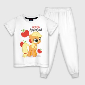 Детская пижама хлопок с принтом Young Applejack в Кировске, 100% хлопок |  брюки и футболка прямого кроя, без карманов, на брюках мягкая резинка на поясе и по низу штанин
 | 