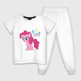 Детская пижама хлопок с принтом Young Pinkie Pie в Кировске, 100% хлопок |  брюки и футболка прямого кроя, без карманов, на брюках мягкая резинка на поясе и по низу штанин
 | pie | young | young pinkie pie | детские | мой маленький пони | пони