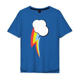 Мужская футболка хлопок Oversize с принтом Радуга пони в Кировске, 100% хлопок | свободный крой, круглый ворот, “спинка” длиннее передней части | детские | детям | для детей | мой маленький пони | пони | радуга