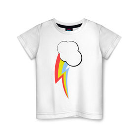 Детская футболка хлопок с принтом Радуга пони в Кировске, 100% хлопок | круглый вырез горловины, полуприлегающий силуэт, длина до линии бедер | детские | детям | для детей | мой маленький пони | пони | радуга