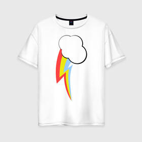 Женская футболка хлопок Oversize с принтом Радуга пони в Кировске, 100% хлопок | свободный крой, круглый ворот, спущенный рукав, длина до линии бедер
 | детские | детям | для детей | мой маленький пони | пони | радуга