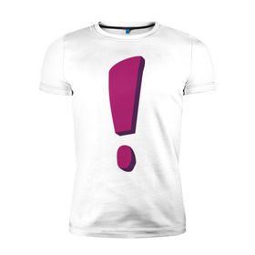 Мужская футболка премиум с принтом Фиолетовый ответ в Кировске, 92% хлопок, 8% лайкра | приталенный силуэт, круглый вырез ворота, длина до линии бедра, короткий рукав | восклицание | восклицательный знак | знак препинания | знаки препинания
