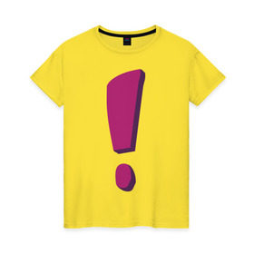 Женская футболка хлопок с принтом Фиолетовый ответ в Кировске, 100% хлопок | прямой крой, круглый вырез горловины, длина до линии бедер, слегка спущенное плечо | восклицание | восклицательный знак | знак препинания | знаки препинания