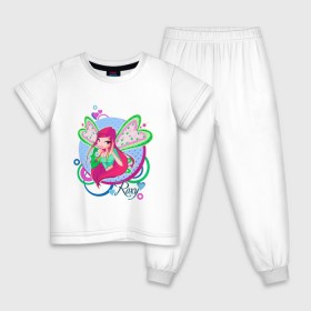 Детская пижама хлопок с принтом WinX - Рокси в Кировске, 100% хлопок |  брюки и футболка прямого кроя, без карманов, на брюках мягкая резинка на поясе и по низу штанин
 | roxy | win x | winx | винкс | детские | детям | для детей | рокси | феи