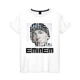 Женская футболка хлопок с принтом Eminem grey в Кировске, 100% хлопок | прямой крой, круглый вырез горловины, длина до линии бедер, слегка спущенное плечо | хип хоп