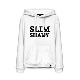 Мужская толстовка хлопок с принтом Slim shady. E в Кировске, френч-терри, мягкий теплый начес внутри (100% хлопок) | карман-кенгуру, эластичные манжеты и нижняя кромка, капюшон с подкладом и шнурком | Тематика изображения на принте: eminem | slim shady | зарубежный рэп | музыка | репчик | рэп | эминем