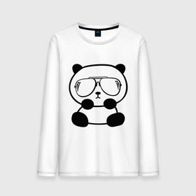 Мужской лонгслив хлопок с принтом панда в очках авиатор в Кировске, 100% хлопок |  | панда