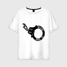 Женская футболка хлопок Oversize с принтом Es estar juntos (быть вместе) в Кировске, 100% хлопок | свободный крой, круглый ворот, спущенный рукав, длина до линии бедер
 | вдвоем | вместе | для влюбленных | для двоих | любовь | наручники | пара | парные
