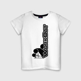 Детская футболка хлопок с принтом WorkOut W3 (вертикаль) в Кировске, 100% хлопок | круглый вырез горловины, полуприлегающий силуэт, длина до линии бедер | 