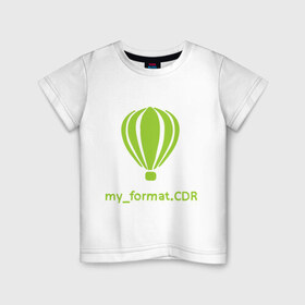 Детская футболка хлопок с принтом CorelDRAW в Кировске, 100% хлопок | круглый вырез горловины, полуприлегающий силуэт, длина до линии бедер | coreldraw | дизайнер | инструменты | корел дроу | профессии