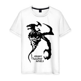 Мужская футболка хлопок с принтом Nevermore DOTA2 в Кировске, 100% хлопок | прямой крой, круглый вырез горловины, длина до линии бедер, слегка спущенное плечо. | dota 2 | i must haunt souls | дота | дота 2 | игры | компьютерная игра | персонаж