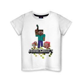 Детская футболка хлопок с принтом Шахтёрское ремесло в Кировске, 100% хлопок | круглый вырез горловины, полуприлегающий силуэт, длина до линии бедер | boom | minecraft | игры | компьютерные игры | майнкрафт