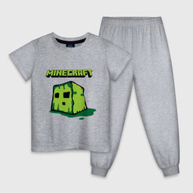 Детская пижама хлопок с принтом Creeper в Кировске, 100% хлопок |  брюки и футболка прямого кроя, без карманов, на брюках мягкая резинка на поясе и по низу штанин
 | boom | minecraft | игры | компьютерные игры | майнкрафт