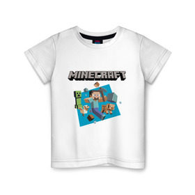 Детская футболка хлопок с принтом Heroes of Minecraft в Кировске, 100% хлопок | круглый вырез горловины, полуприлегающий силуэт, длина до линии бедер | boom | minecraft | игры | компьютерные игры | майнкрафт