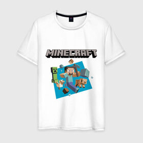 Мужская футболка хлопок с принтом Heroes of Minecraft в Кировске, 100% хлопок | прямой крой, круглый вырез горловины, длина до линии бедер, слегка спущенное плечо. | boom | minecraft | игры | компьютерные игры | майнкрафт