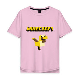 Мужская футболка хлопок Oversize с принтом Minecraft duck в Кировске, 100% хлопок | свободный крой, круглый ворот, “спинка” длиннее передней части | Тематика изображения на принте: boom | minecraft | игры | компьютерные игры | майнкрафт