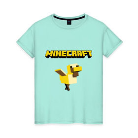 Женская футболка хлопок с принтом Minecraft duck в Кировске, 100% хлопок | прямой крой, круглый вырез горловины, длина до линии бедер, слегка спущенное плечо | Тематика изображения на принте: boom | minecraft | игры | компьютерные игры | майнкрафт