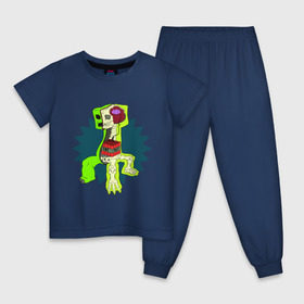 Детская пижама хлопок с принтом The creeper в Кировске, 100% хлопок |  брюки и футболка прямого кроя, без карманов, на брюках мягкая резинка на поясе и по низу штанин
 | крипер