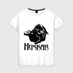 Женская футболка хлопок с принтом Huskar в Кировске, 100% хлопок | прямой крой, круглый вырез горловины, длина до линии бедер, слегка спущенное плечо | Тематика изображения на принте: 