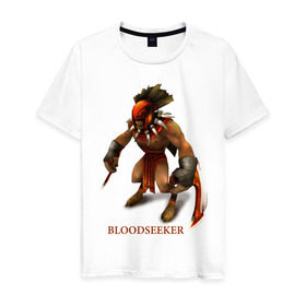 Мужская футболка хлопок с принтом Bloodseeker в Кировске, 100% хлопок | прямой крой, круглый вырез горловины, длина до линии бедер, слегка спущенное плечо. | bloodseeker | dota | dota 2 | дота | дота 2 | игры | компьютерные игры