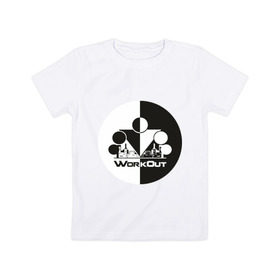 Детская футболка хлопок с принтом WorkOut Инь Янь в Кировске, 100% хлопок | круглый вырез горловины, полуприлегающий силуэт, длина до линии бедер | девушкам | для девушек | женские имена | имена | имя