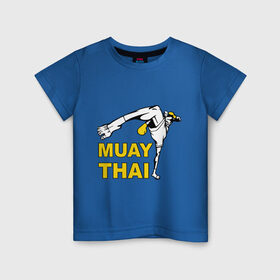 Детская футболка хлопок с принтом Muay thai (Тайский бокс) в Кировске, 100% хлопок | круглый вырез горловины, полуприлегающий силуэт, длина до линии бедер | Тематика изображения на принте: муай тай