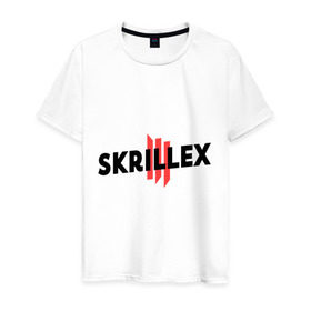 Мужская футболка хлопок с принтом Skrillex logo 2 в Кировске, 100% хлопок | прямой крой, круглый вырез горловины, длина до линии бедер, слегка спущенное плечо. | dub step | dubstep | skrilex | skrillex | даб степ | дабстеп | ди джей | диджей | музыка | скриллекс